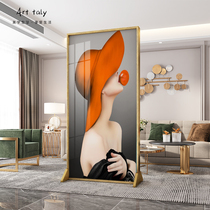 Modern minimalist European screen living room light luxury wabi-sabi wind decoration small partition door-to-door entrance mobile zuo ping