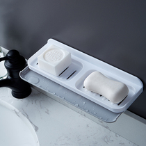 Bathroom bathroom rack soap box household soap box suction cup wall-mounted non-punch drain travel creativity