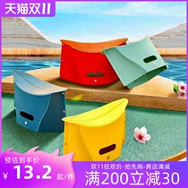 Household casual plastic folding strong wear shoes change shoes low stool outdoor travel train portable small size bench