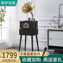 Nordic modern phonograph retro vinyl record player living room old luxury solid wood household loudspeaker record player