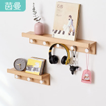 Inman solid wood wall shelf Nordic beech display rack Modern simple multi-function display rack hanger