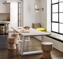 Solid wood conference table Long table Modern simple office desk Industrial style long large table loft negotiation table and chair combination