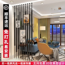 Punch-free wrought iron screen partition wall dining room bedroom living room entrance pillar bar Office simple modern
