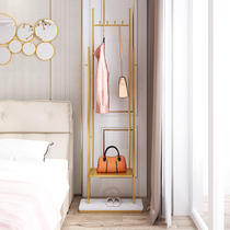Light luxury marble Nordic coat rack Bedroom hanger Floor-to-ceiling net red coat rack Simple modern gold