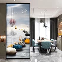 Modern glass screen partition wall living room entrance decoration bedroom Net red shade household light luxury small apartment