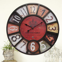 Cross-border explosion vintage clock creative decoration wall clock Wall sticker clock Amazon hot three-dimensional wooden ring clock