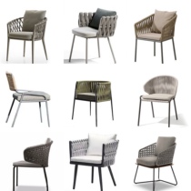 Nordic Outdoor Table And Chairs Terrace Outdoor Leisure Rope Choreography Chair Patio Balcony Garden Vine Chair Table Three Sets Combinations