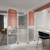 Modern simple screen Chinese folding partition Solid wood entrance partition Living room study Nordic light luxury mortise and tenon folding screen