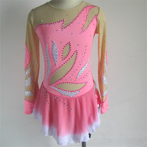 (Ze Yi customization)Childrens and womens figure skating clothes competition clothes dresses skating dresses performance clothes pink diamonds