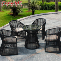 Balcony table and chairs combination suit Outdoor patio waterproof terrace Casual Furniture Imitation Vine choreography Rattan Chair 5 pieces