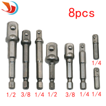 1 4 Hexagon handle 6 35mm steel ball connecting rod adapter sleeve rotating square head ball connecting rod sleeve adapter