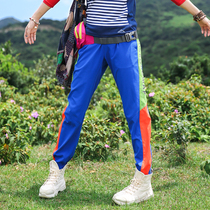 Outdoor color fast-drying pants womens pants Small feet pants Stretch sweatpants Stretch fast-drying pants womens hiking mountaineering summer