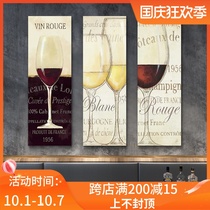 Retro American red wine poster bar decoration painting restaurant hanging painting casual bar wall decoration clean bar background mural painting