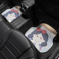 Car Footbed Silk Loop Universal Easy Cleaning Anti Dirty Mat free cut of cartoon cute monolithic vehicle Pedal Cushion