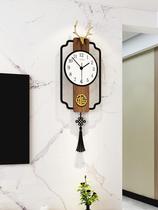New Chinese Creative Clock hanging clock Living room Home Fashion hanging table minimalist modern China Wind decoration mute clock