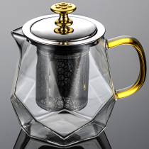 Glass teapot home thickened heat-resistant high temperature resistant bubble teapot flower teapot simple kung fu tea set tea kettle