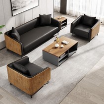 Business simple office sofa reception meeting room three people Office reception room coffee table combination set