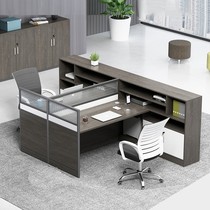 Desk Finance table simple modern 2 4 6 artificial staff room table card seat table and chair combination
