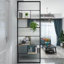 Nordic light luxury modern glass non-perforated hollow partition entrance entrance living room porch wash table decoration screen