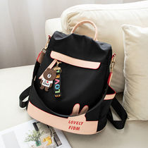 Theft-proof double shoulder bag Women 2021 new wave fashion 100 hitch oxford cloth canvas travel small backpack large capacity bag