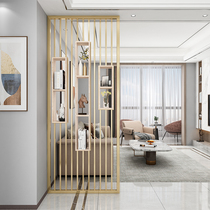 Nordic light luxury screen partition Simple and creative Stainless steel entrance living room Dining room Wrought iron decoration hollow wall