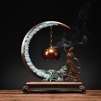 Pure copper incense burner Change moon hanging stove large Chinese household sandalwood line incense burner incense insert ornaments