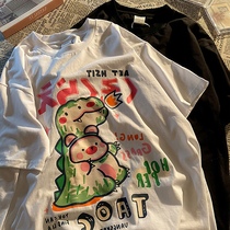 PeterWoo steal clothes Bear Korean version of fun spoof printed short-sleeved T-shirt creative simple and versatile top