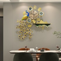 Chinese style wall clock New Chinese Phoenix home atmosphere peacock light luxury clock clock clock personality creative fashion living room