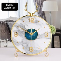 Light luxury deer head clock modern simple living room desktop decoration ornaments creative agate silent clock high-end brand