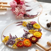 Dried flower DIY material flower art parent-child Mothers Day activity salon eternal flower handmade fan material package ancient style
