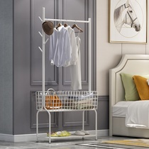 Clothes rack floor-to-ceiling bedroom Wrought iron coat rack Clothes rack floor-to-ceiling simple folding single rod household clothes rack