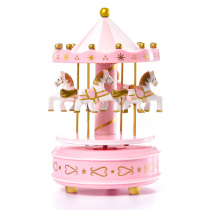 Wooden carousel music box birthday cake gift decoration decoration diy creative party Valentines Day gift