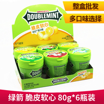 Green arrow mints crispy soft heart candy 80g*6 bottles original lemon spearmint strawberry refreshing candy wholesale