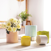 Nordic popular simple fleshy flower pot green plant micro landscape Home Office Plant multi-color ceramic small flower pot