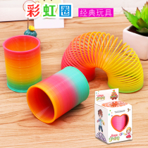 Childrens educational toys colorful spring coil rainbow circle colorful circle telescopic elastic circle magic circle children small and medium