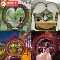 Creative same hanging chair scenic spot Bali swing outdoor courtyard rattan Birds Nest basket wedding shooting props