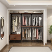 Open wardrobe cloakroom Rack Hanging Wall Style Metal Shelf Bedroom Floor Iron Art Walk-in Hanger