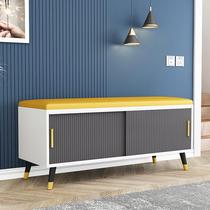 Changing shoes stool Home entrance door entrance door to sit soft bag cushions Multi-functional mobile door shoe cabinet locker light lavish