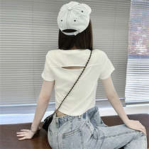 Net red super fire short short sleeve T-shirt female summer tide ins design sense niche high waist navel slim bottom shirt