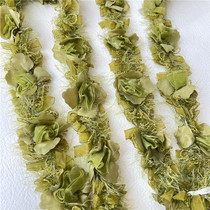 1 rice price 5cm wide green three-dimensional flower Flower wedding stage clothing swimsuit hair accessories lace accessories clear