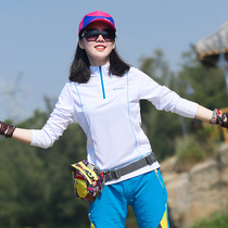  Outdoor quick-drying T-shirt womens long-sleeved spring and summer thin stretch breathable running mountaineering fitness quick-drying clothes women