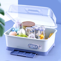 Baby tableware storage box baby supplement bowl chopsticks spoon bottle storage box bowl cabinet basin dust-proof and insect-proof baby products
