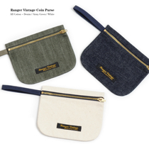 Ranger Vintage Primary Color Denim Canvas Hand Zero Wallet Card Bag Headphone Coin Cashier Bag