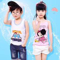 Childrens vest cotton base shirt in summer boys and girls baby hurdles sleeveless summer girls small suspenders