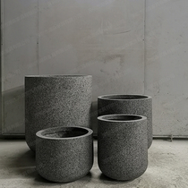 Retro style imitation stone outdoor waterproof green flower garden glass fiber reinforced plastic Greening flower pot Mall hotel planting ornaments
