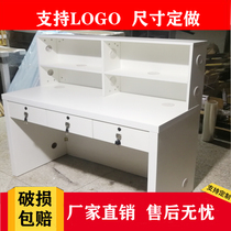 New wall maintenance desk wooden mobile phone shop counter reception desk cashier work disassembly table Paint customization