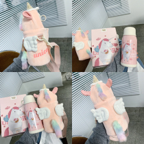 Excellent childrens net red thermos cup with straw student gift unicorn Cup cute female ins baby Cup