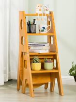 Net Red Ladder Step Bench Three-step Multifunction Home Indoor Folding Chair Stairs Dual-use Ladder Bench Ladder Light