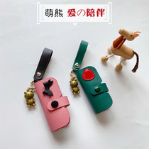 Original Handmade Custom Head Layer Cow Leather Key Bag Woman Retro Fashion Small And Loving Genuine Leather Key Containing Bag