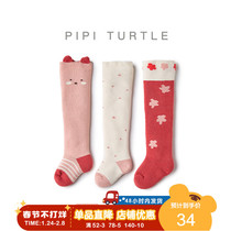 Pippi Turtle 2020 Baby Socks Fall Winter Over Knee Thickened Plus Fleece Baby Stockings Warm Knee Terry Socks Socks Woman